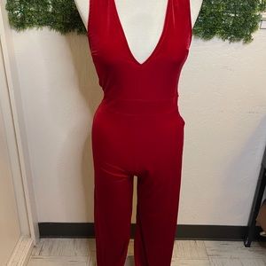 Red Velvet Jump Suit